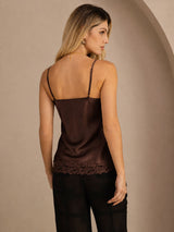 [Marrone] SilkSilky-IT V Neck Cami 002