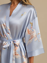 [Azzurro] SilkSilky-IT 3/4 Sleeve Vestaglia da donna 005