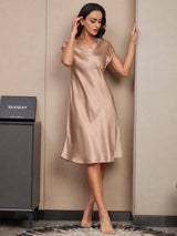 [Toscana] SilkSilky-IT Cap Sleeve V Neck Camicia da notte 004