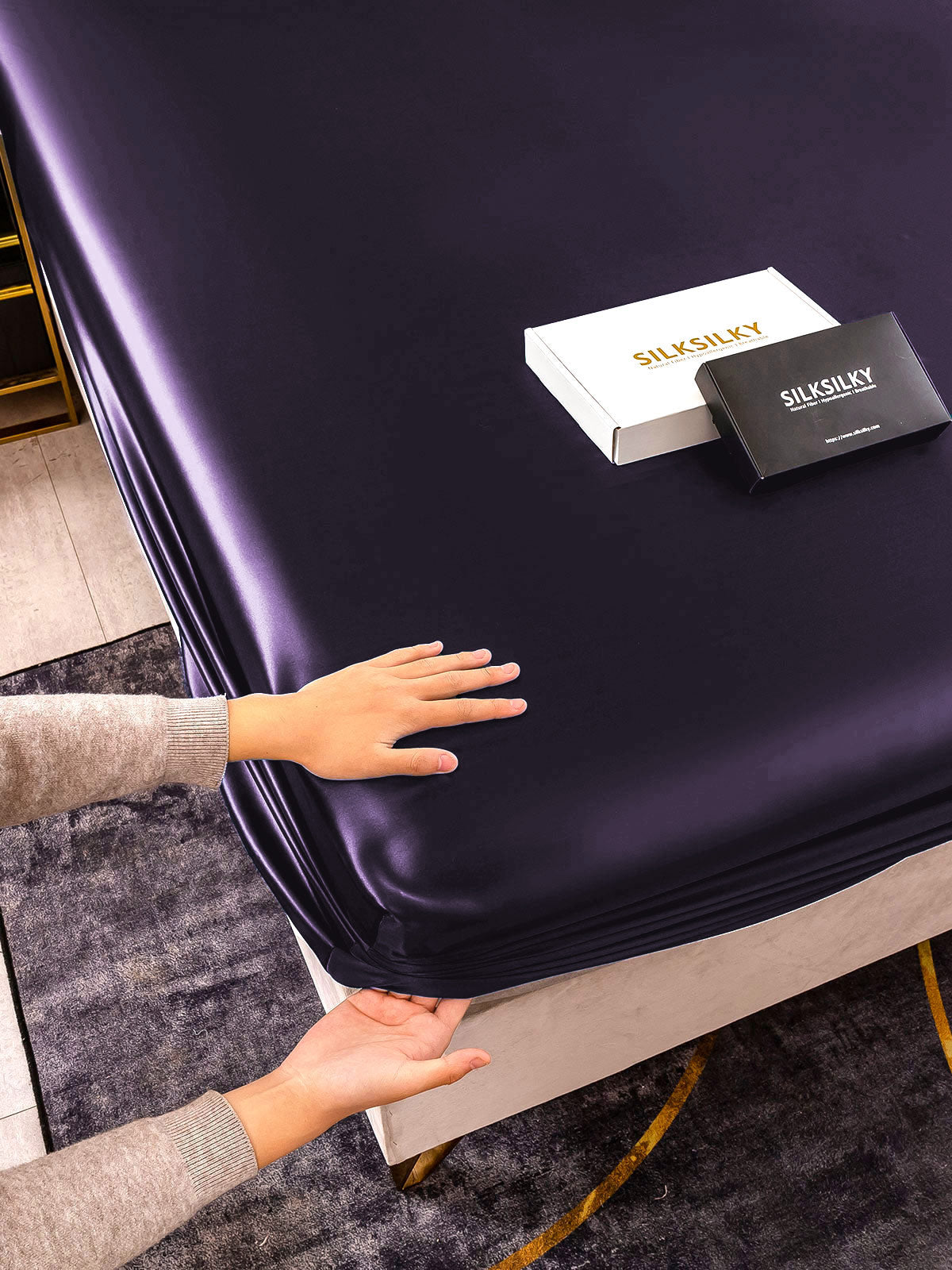 [Viola Scuro] SilkSilky-IT 22Momme Seta pura Sheet 006,