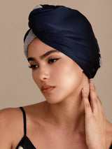 [Blu Scuro] SilkSilky-IT Turbante Per Capelli 003