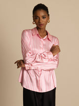 [Riga Rosa] SilkSilky-IT Long Sleeve Lapel Collar Camicie da donna 005