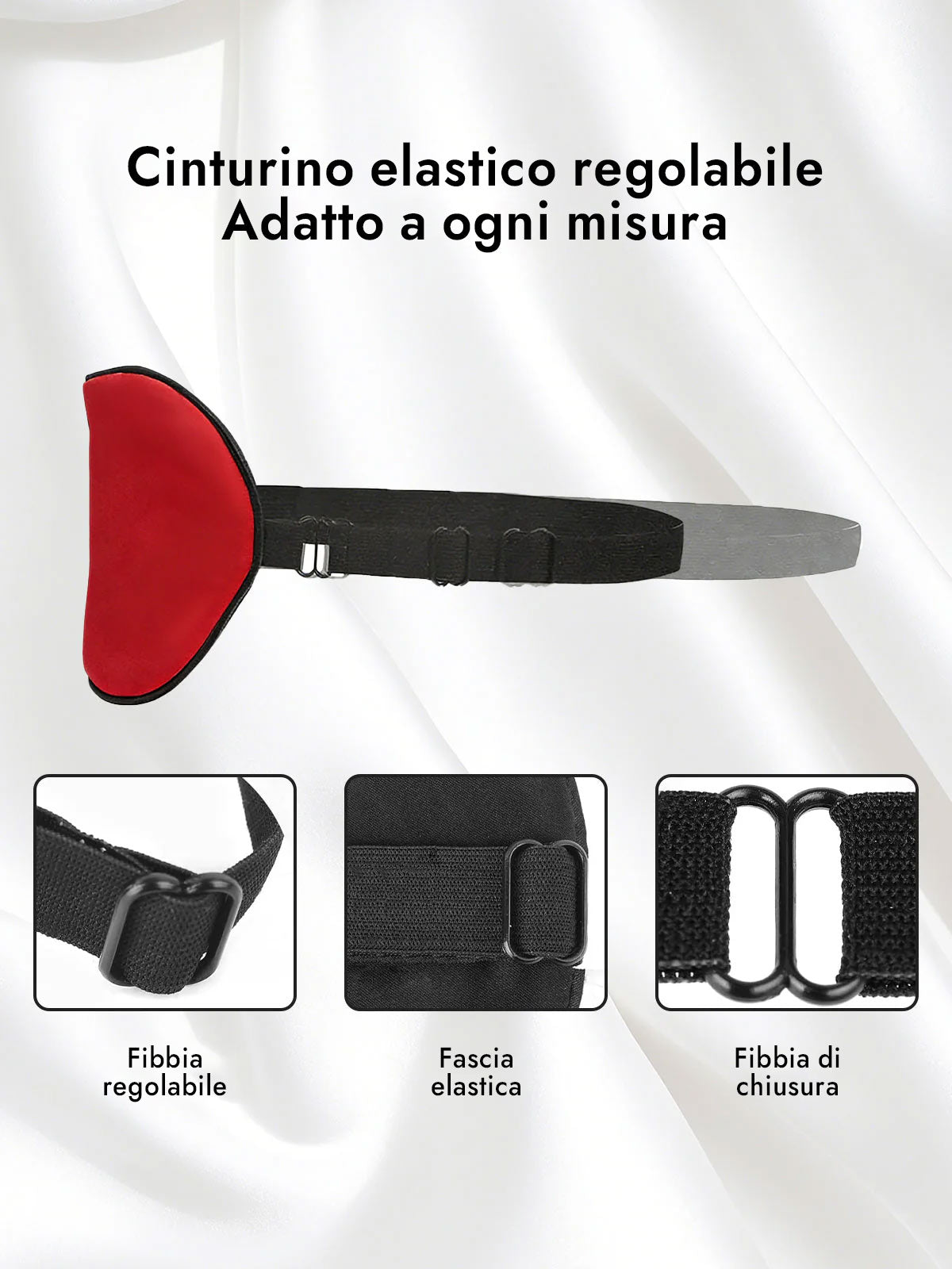 [Rosso] SilkSilky-IT Mascherina da Notte 004