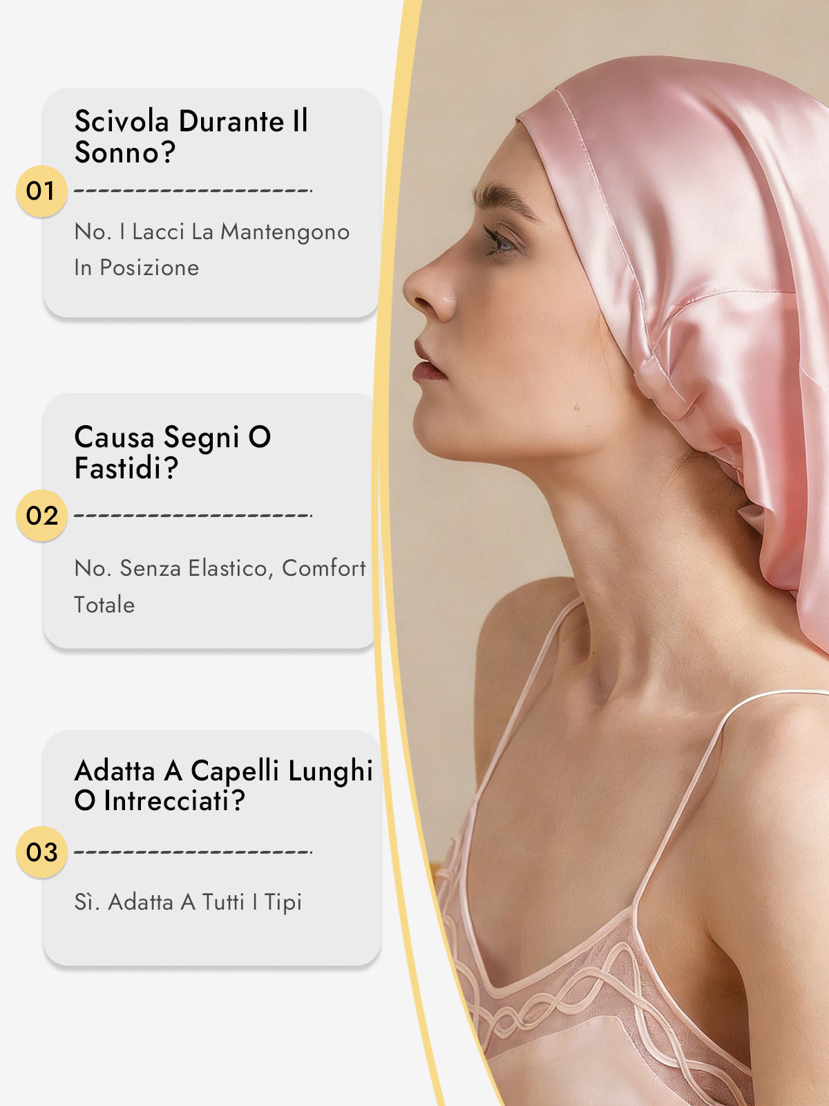 [Rosa Chiaro] SilkSilky-IT Cuffia di seta 008