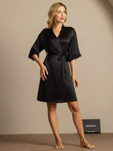 [Nero] SilkSilky-IT Half Sleeve Vestaglia da donna 006