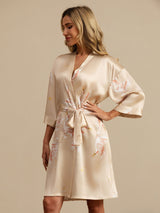 [Champagne] SilkSilky-IT 3/4 Sleeve Vestaglia da donna 001