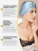 [Blu Acciaio] SilkSilky-IT Cuffia di seta 008