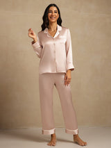 [Rosa] SilkSilky-IT Long Sleeve Lapel Collar Pigiami da donna 003