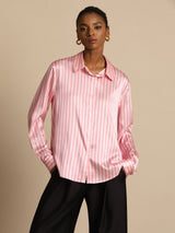 [Riga Rosa] SilkSilky-IT Long Sleeve Lapel Collar Camicie da donna 001