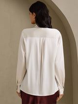 [Grigio Chiaro] SilkSilky-IT Long Sleeve High Neck Bluse 002