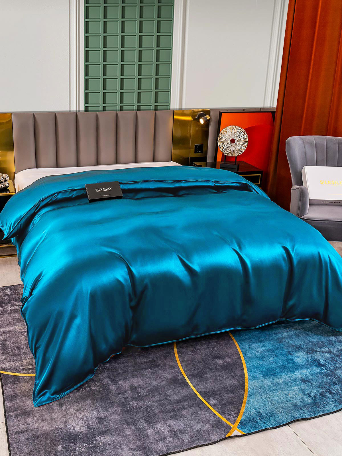 [Verde Acqua] SilkSilky-IT 25Momme Seta pura Duvet Cover 003