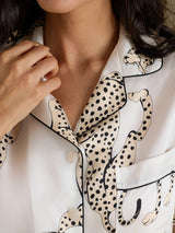 [Ghepardo Bianco] SilkSilky-IT Short Sleeve Notch Collar Pigiami da donna 005