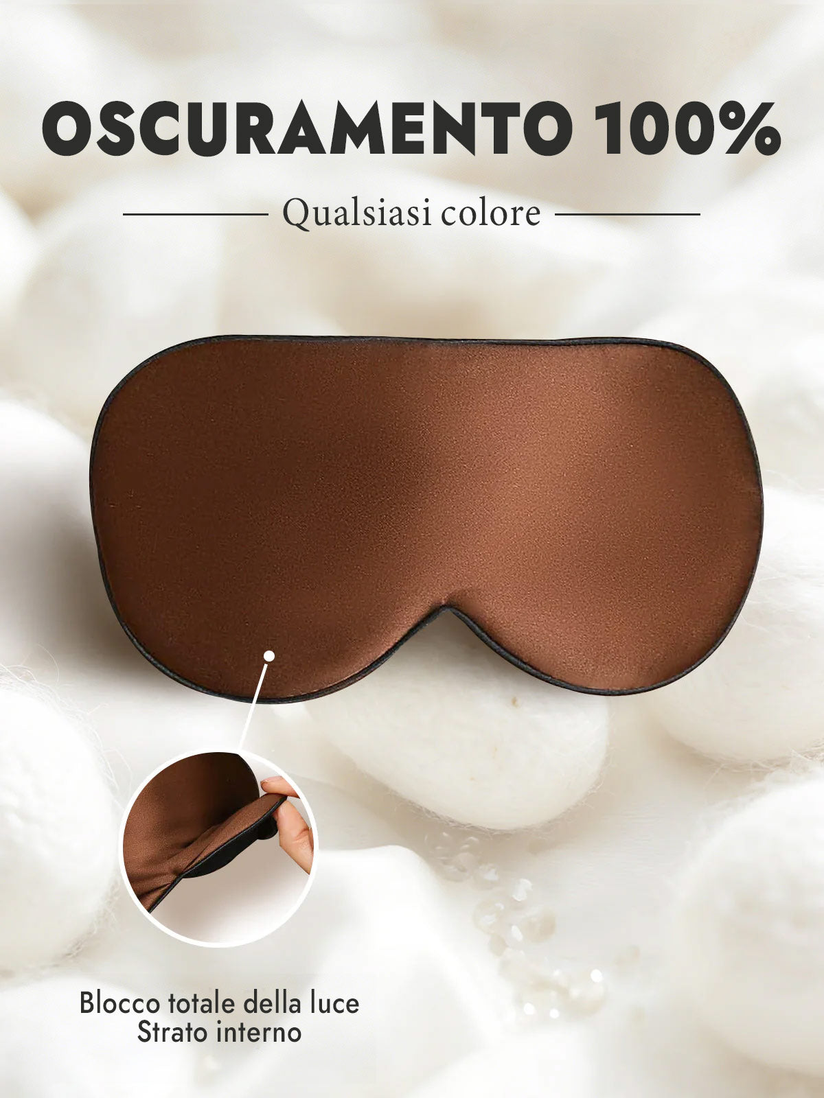 [Marrone] SilkSilky-IT Mascherina da Notte 001