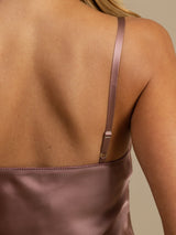[Malva Pallido] SilkSilky-IT Sleeveless V Neck Camicia da notte 006