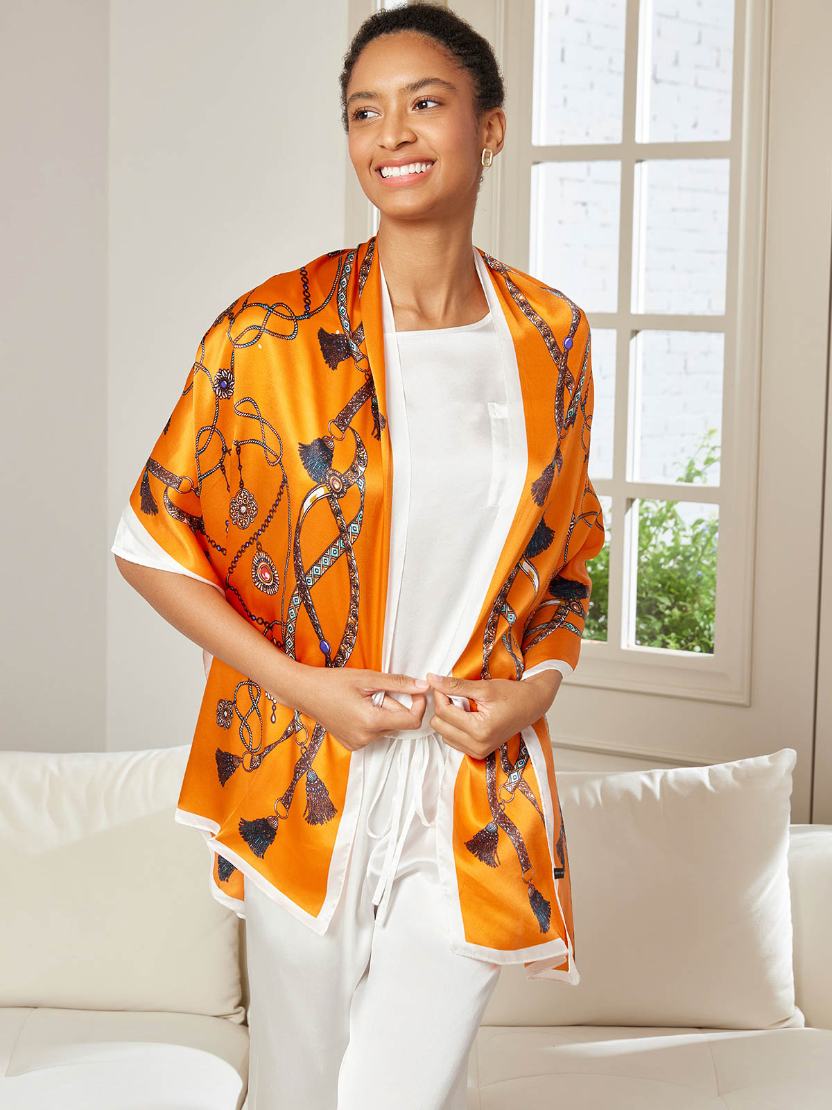 [P018] SilkSilky-IT Seta pura Scarf 001,