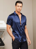 SilkSilky-IT-Seta-Maniche-Corte-Colletto-risvolto-Camicia-da-uomo-Blu-Acuro-006