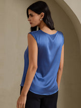 [Verde Petrolio Intenso] SilkSilky-IT Cap Sleeve Round Neck Magliette donna 002
