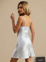 [Azzurro] SilkSilky-IT Sleeveless V Neck Camicia da notte 002