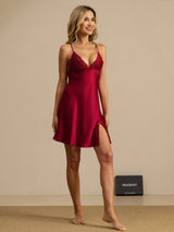 [Vino] SilkSilky-IT Sleeveless Deep V Neck Camicia da notte 007