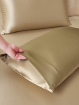 [Beige+Cachi] SilkSilky-IT 22Momme Set di biancheria da letto 005