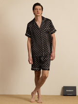 [Catena Nera] SilkSilky-IT Short Sleeve Lapel Collar Pigiami da uomo 006