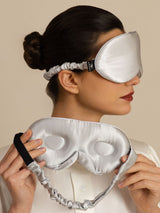 [Grigio Chiaro] SilkSilky-IT Mascherina da Notte 001