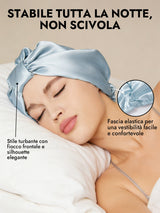[Azzurro] SilkSilky-IT Cuffia di seta 004