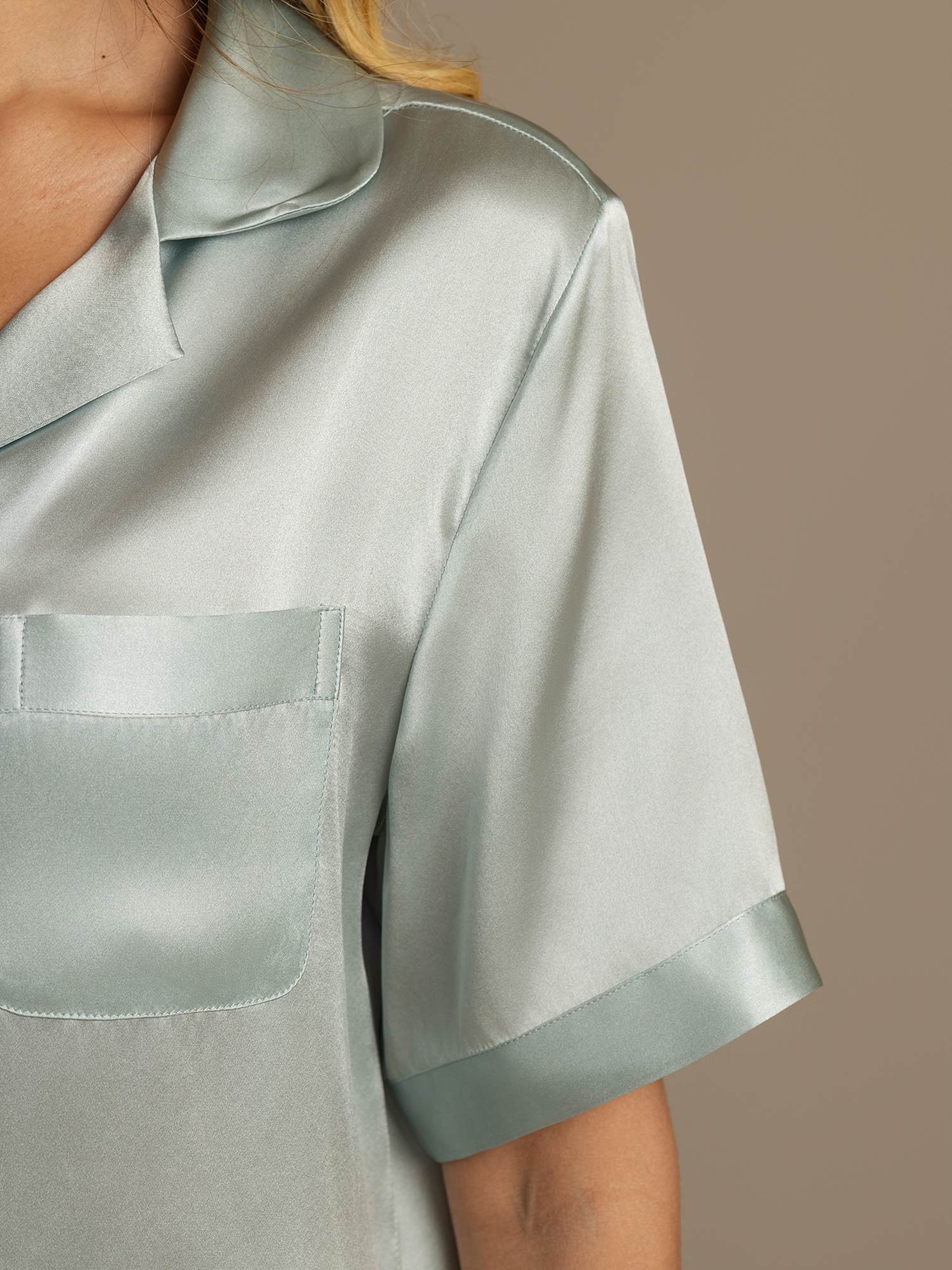 [Azzurro] SilkSilky-IT Seta pura Womens Pajamas 008,