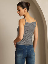 [Righe Nere] SilkSilky-IT Square Neck Cami 002