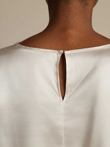 [Bianco] SilkSilky-IT Long Sleeve Boat Neck Camicette 005