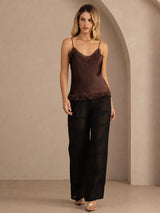 [Marrone] SilkSilky-IT V Neck Cami 006