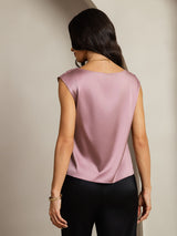 [Malva Pallido] SilkSilky-IT Cap Sleeve Cowl Neck Magliette donna 002