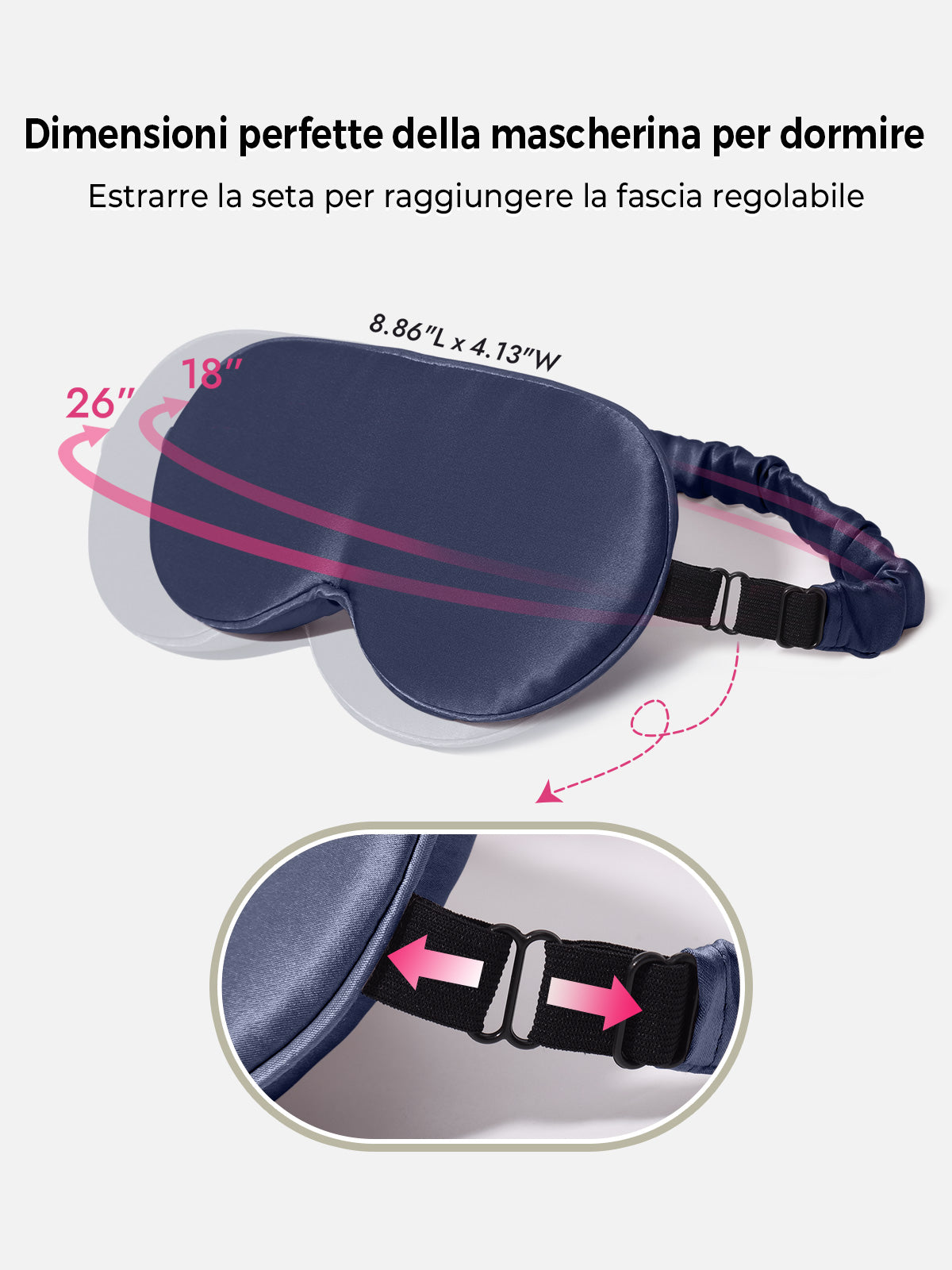 [Blu Scuro] SilkSilky-IT Seta pura Eye Mask 004