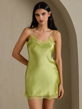 [Menta Verde] SilkSilky-IT Sleeveless Sweetheart Neck Camicia da notte 008