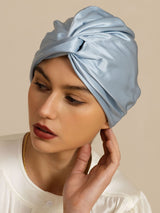 [Blu Acciaio] SilkSilky-IT 22Momme Cuffia di seta 003