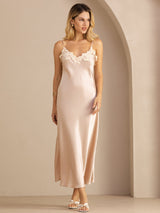 [Rosa] SilkSilky-IT Spaghetti Strap V Neck Vestiti da donna 003