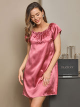 [Malva Pallido] SilkSilky-IT Cap Sleeve Square Neck Camicia da notte 003