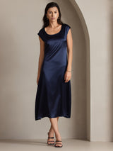 [Blu Scuro] SilkSilky-IT Cap Sleeve Vestiti da donna 003
