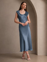 [Verde Petrolio Intenso] SilkSilky-IT Cap Sleeve Vestiti da donna 005