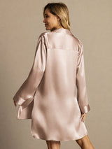 [Toscana] SilkSilky-IT Long Sleeve Lapel Collar Camicia da notte 002