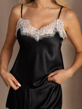 [Nero] SilkSilky-IT Sleeveless V Neck Set di Bretelle 004