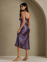 [Grigio Porpora] SilkSilky-IT Sleeveless V Neck Vestiti da donna 002