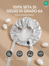 [Argento] SilkSilky-IT Cuffia di seta 002