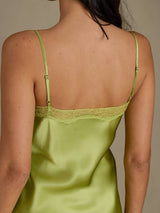 [Menta Verde] SilkSilky-IT Sleeveless Sweetheart Neck Camicia da notte 005