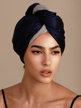 [Blu Scuro] SilkSilky-IT Turbante Per Capelli 004