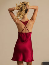 [Vino] SilkSilky-IT Sleeveless Deep V Neck Camicia da notte 002
