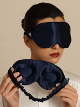 [Blu Scuro] SilkSilky-IT Mascherina da Notte 002