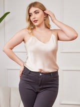 [Beige] SilkSilky-IT Tirantes Finos Scollo a V Cami taglia grossa 001
