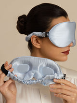 [Azzurro] SilkSilky-IT Mascherina da Notte 002