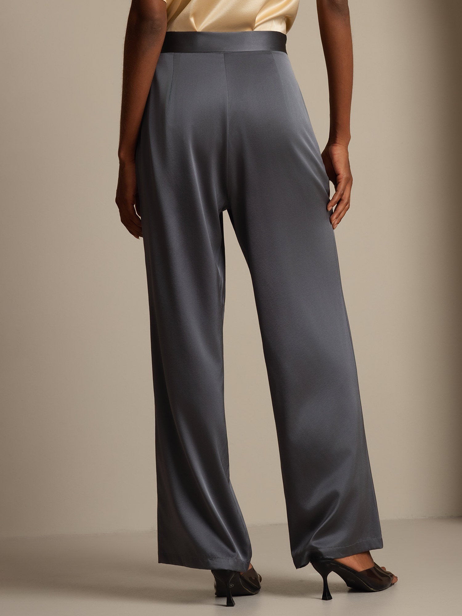 [Grigio Scuro] SilkSilky-IT 19Momme Seta Womens Pants 002,